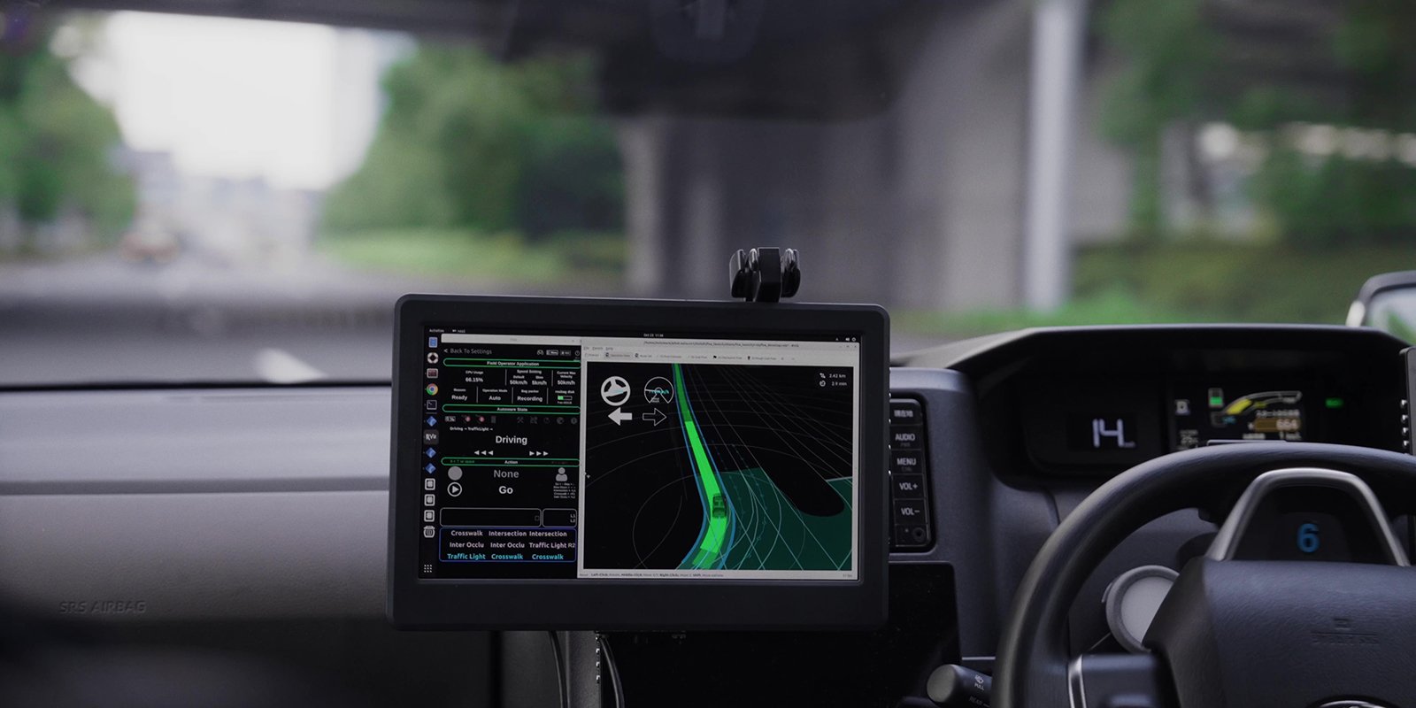 車内で作動する自動運転用オープンソースソフトウェアのAutoware
