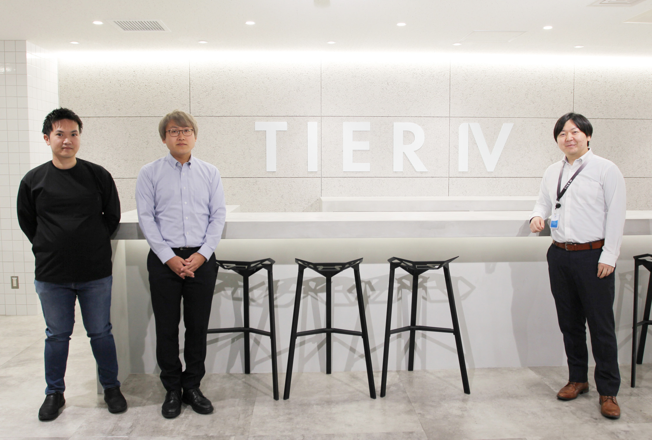 From left to right: Shinnosuke, Daisuke, and Yuki at TIER IV’s office in Shinagawa, Tokyo
